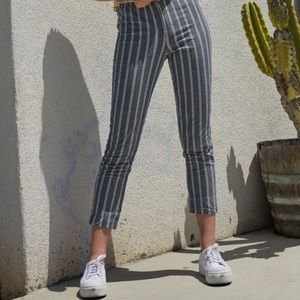 BRANDY MELVILLE BLUE AND WHITE STRIPED PANTS